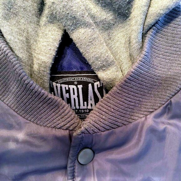 Everlast Vintage Mens Hooded Snap Up Quilted Jacket, Large, Blur/Silver -- Nice! - Picture 4 of 12